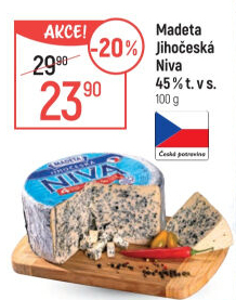 Sýr Niva Jihočeská 45% Madeta