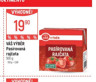 Váš výběr Pasírovaná rajčata
