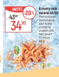Krevety celé vařené 40/60