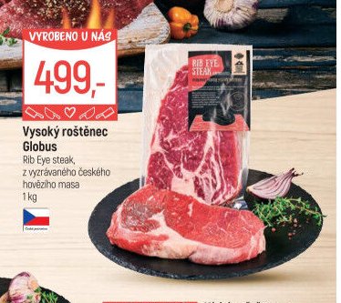 Vysoký roštěnec Globus Rib Eye steak