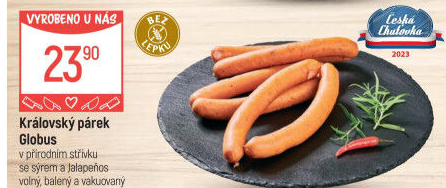 Královské párky se sýrem a jalapeňos Globus