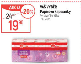Papírové kapesníčky 4vrstvé Váš Výběr