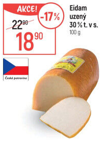 Sýr Eidam uzený 30% Lacrum