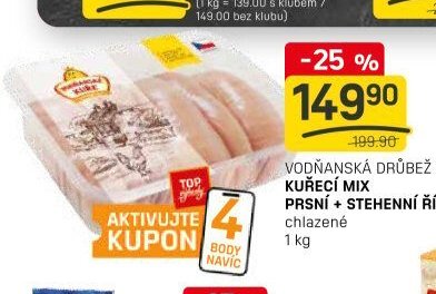 Vodňanská drůbež kuřecí mix prsní + stehenní řízky
