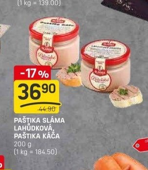 PAŠTIKA SLÁMA LAHŮDKOVÁ, PAŠTIKA KÁČA