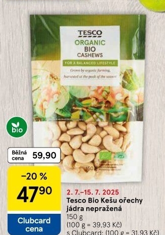 Kešu bio Tesco Organic