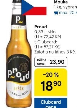 Pivo světlý ležák Proud