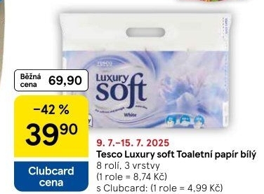 Toaletní papír 3vrstvý Luxury Tesco