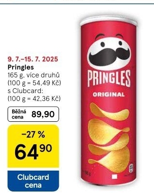Chipsy Pringles - tubus