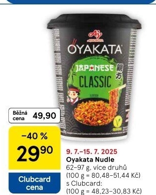 Instantní jídlo s omáčkou Nudle Oyakata Ajinomoto
