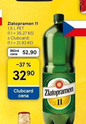 Pivo světlý ležák 11° Zlatopramen