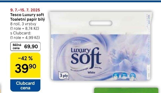 Toaletní papír 3vrstvý Luxury Tesco