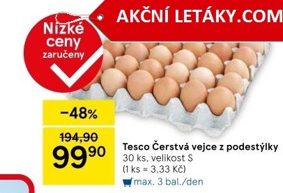 Vejce z podestýlky S Tesco