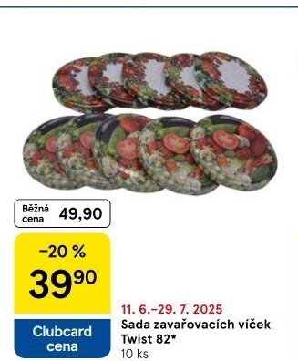 Víčka na sklenice Twist