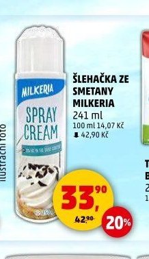 Šlehačka ze smetany Milkeria 241 ml