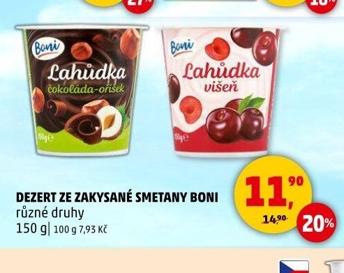 Dezert ze zakysané smetany Boni 150 g