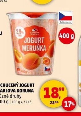 Ochucený jogurt Karlova Koruna 400 g