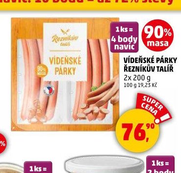 VÍDEŇSKÉ PÁRKY ŘEZNÍKŮV TALÍŘ