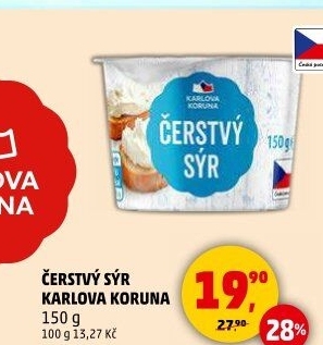 Čerstvý sýr Karlova Koruna
