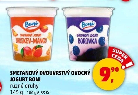 Jogurt smetanový ovocný Boni