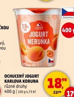 Ochucený jogurt Karlova Koruna