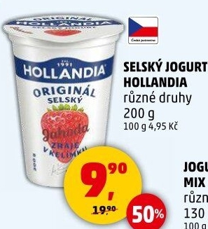 Ochucený jogurt selský Hollandia