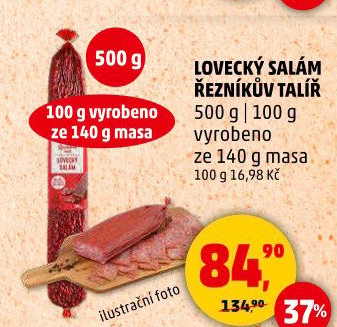 Salám lovecký Řezníkův talíř