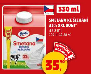 Smetana ke šlehání Boni 33%