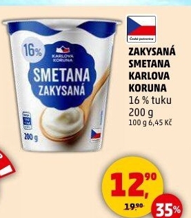 Smetana zakysaná Karlova Koruna 16%