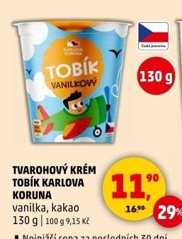 Tvarohový krém Tobík Karlova Koruna