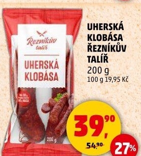 Uherská klobása Řezníkův talíř