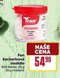 Sladidlo Sacharin Fan