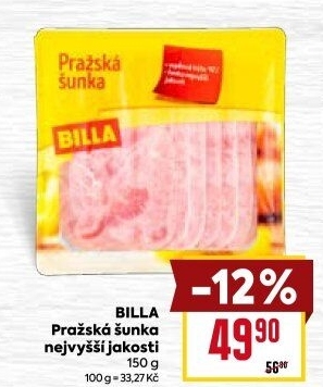 Šunka pražská nejvyšší jakosti Billa