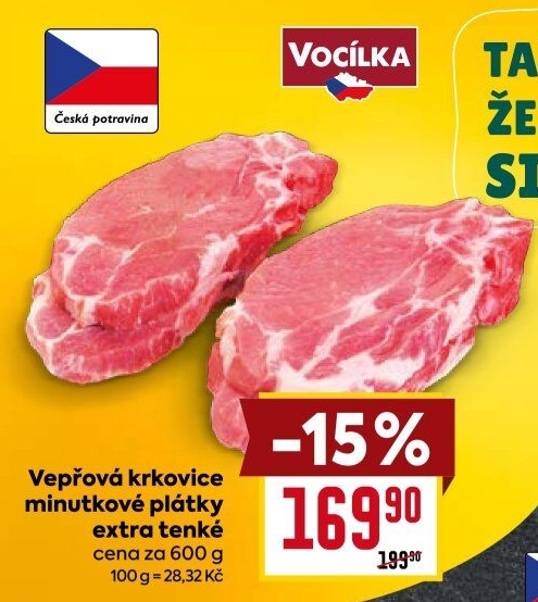 Vepřová krkovice bez kosti steak Vocílka
