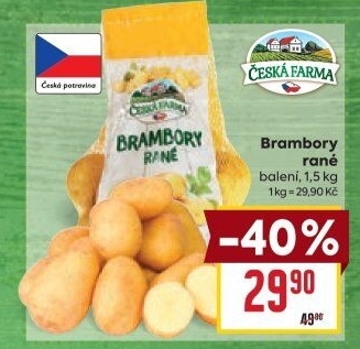 Brambory konzumní rané Česká farma