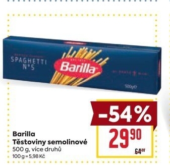 Těstoviny semolinové Barilla