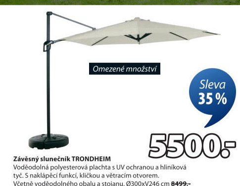 Slunečník závěsný