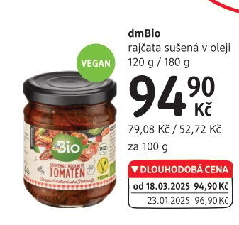 Sušená rajčata v oleji dm Bio