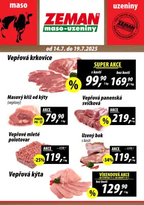 akční leták ZEMAN maso - uzeniny 14.7.2025-19.7.2025