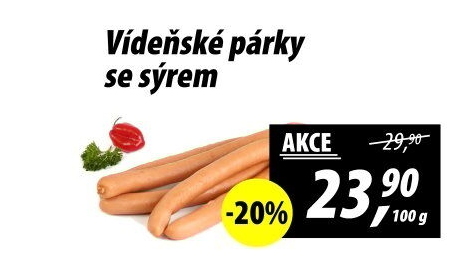 Párky vídeňské se sýrem