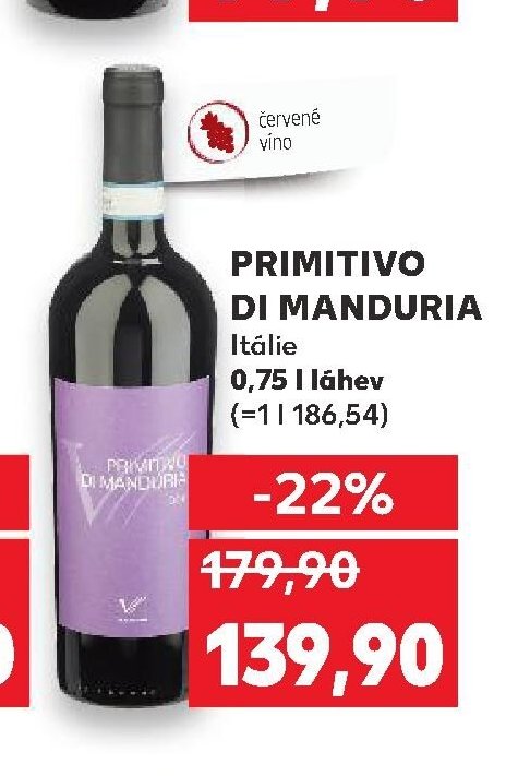 PRIMITIVO DI MANDURIA Itálie - Kaufland akcniletaky.com