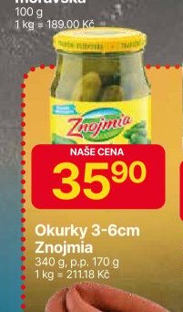 Okurky 3-6cm Znojmia