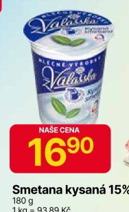 Smetana zakysaná z Valašska Mlékárna Valašské Meziříčí 15%