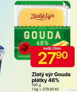 Sýr Gouda 48% Zlatý sýr Milkpol