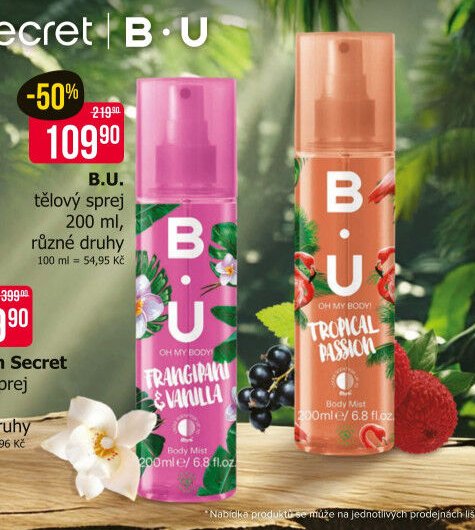 B.U. tělový sprej 200 ml