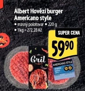 Hovězí burger Americano style Albert Gril