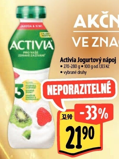 Jogurtový nápoj Activia Danone