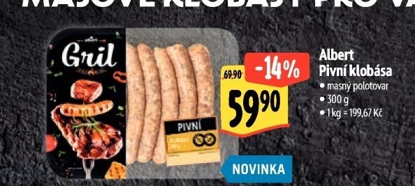 Klobása masová na pivu Albert Gril