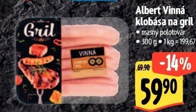 Klobása vinná na gril Albert Gril