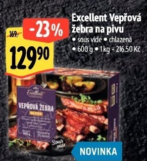Vepřová žebra na pivu Sous vide Albert Excellent